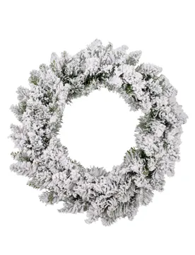 Verschneiter Weihnachts-Türkranz grün-weiß 40 cm - JJA - FashionsVida