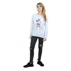Women's Walking Mickey Mouse Heather Sweatshirt in Grey Size: Large - Grey - Size: L