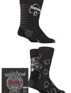 Motorhead 4 Pair Exclusive to Gift Boxed Cotton Socks Black 6-11 UK Shoe - Black - Size: 6-11 Mens - SockShop - FashionsVida