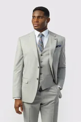 Mens Single Breasted Two Button Tailored Suit Jacket - Grey Wool - Size 36 (Chest)