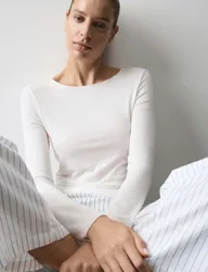 Pure Cotton Striped Wide Leg Pyjama Bottoms Ivory Mix female