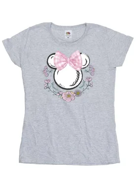 Women's Minnie Mouse Bows & Flowers T-Shirt in Grey Size: Medium - Grey - Size: M - Disney - FashionsVida