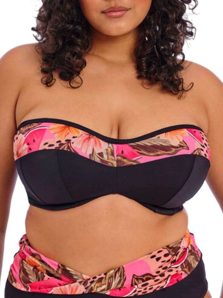 Womens Cabana Nights Bandeau Bikini Top - Multicolour Polyamide - Size 44f - Elomi - FashionsVida