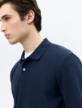 Polo manga larga pique hombre - Dustin - FashionsVida