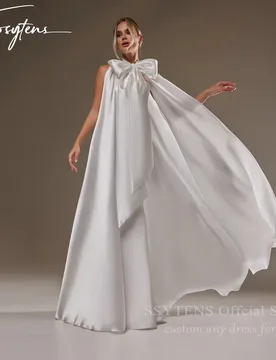 SSYTENS Elegant Sleeveless Wedding Dress Charming Beach Wedding Gown Big Bow Bridal Dress Customized Coquette vestidos de novia - Aliexpress - FashionsVida