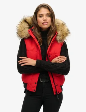 Superdry Damen Rot Ella Weste, Größe: 42 - 129.99 - FashionsVida