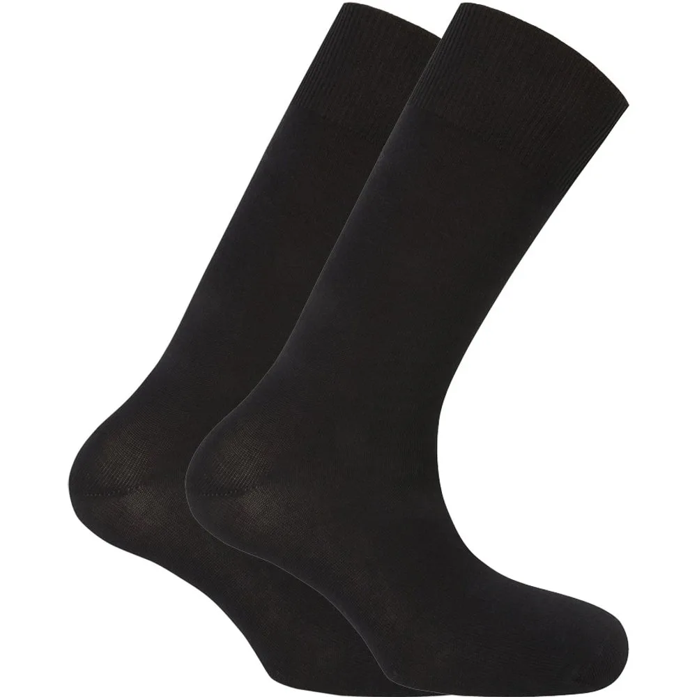 Pack de 2 pares de calcetines cortos de algodón de hombre lisos - Punto Blanco - FashionsVida