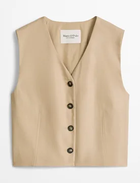 Chaleco de traje recortado de viscosa lino stretch - MARC O'POLO - FashionsVida