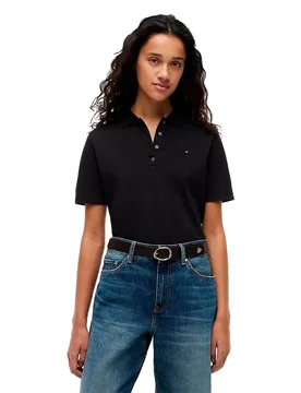 Polo A Maniche Corte Ww0ww322 Plus Size Black 3X - Tommy hilfiger - FashionsVida