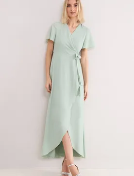 Women's Julissa Tie-Detail Maxi Wrap Dress in Mint Size: 12 - Mint - Size: 12 - Phase Eight - FashionsVida