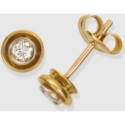 Mini pendientes Mio de oro y diamantes