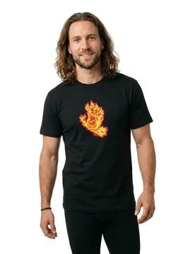 T-shirt à Manches Courtes Flame Hand Black S - Santa Cruz - FashionsVida