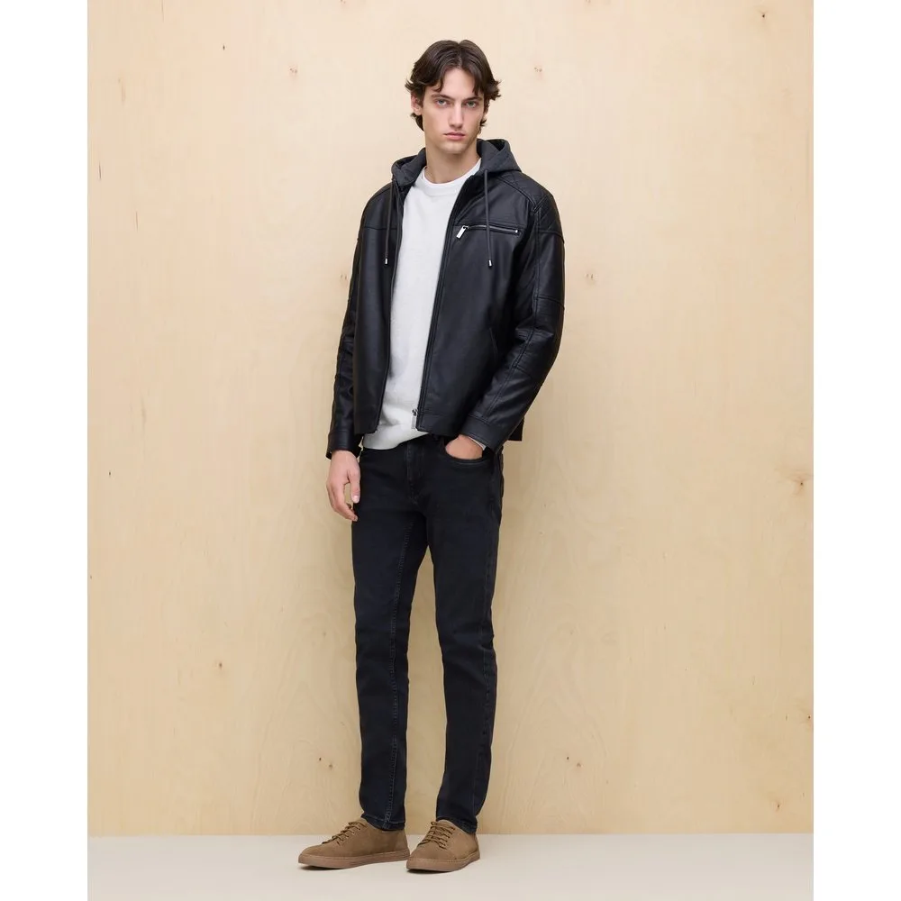 Cazadora polipiel acolchada de hombre - Easy Wear - FashionsVida