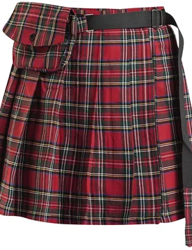Kurzer Rock - Check It Out Kilt - XS bis XL - für Damen - Größe L - rot - Frauen - female - Banned Alternative - FashionsVida