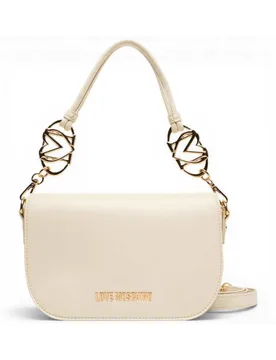 Borsa a spalla Logo Pearl Donna Avorio in Eco-pelle - Love Moschino - FashionsVida