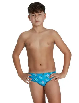 Flipper Phone Allover 6.5 Cm Swimming Brief Pool / Light Adriatic / Nordic Teal / Radiant Yellow 9-10 Years Boys - Speedo - FashionsVida