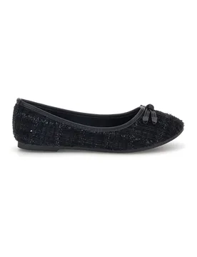 Ballerine nere in tessuto tweed con fiocco PREPT1 36 - THE FIRST - FashionsVida