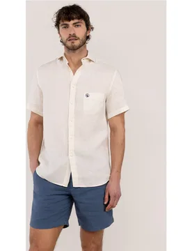 Camisa de lino de hombre de manga corta - El Ganso - FashionsVida