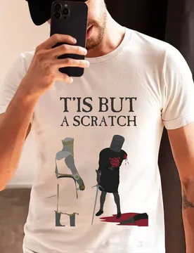 It's Just A Scratch - Funny Monty Python Gift T-shirt with Short Sleeves, British Comedy Graphic Clothing, US Size Tops, Sizes f - Aliexpress - FashionsVida