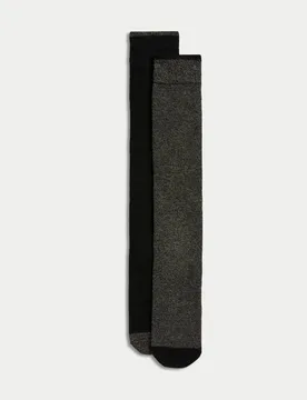 Pack Heatgen™ Maximum Warmth Longer Length Thermal Socks Grey Mix male - M&S - FashionsVida