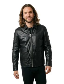 Veste En Cuir Jamal Black S Homme - Pepe jeans - FashionsVida