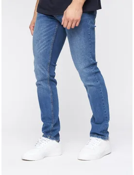 Mens Malcom Slim-Fit Jeans In Blue Cotton - Size 38w/32l - Crosshatch - FashionsVida