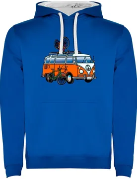 Sweat à Capuche Hippie Van Bike Two-colour - Kruskis - FashionsVida