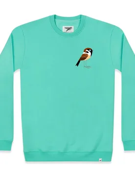 Matt Sewell Mens Tree Sparrow Sweat - Sea Glass - Silverstick + Matt Sewell - FashionsVida