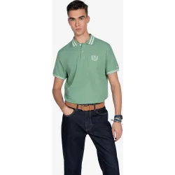 Harper & Neyer - Polo de hombre de rayas de algodón y de manga corta