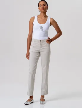 Pantalone chino donna sabbia - Fracomina - FashionsVida
