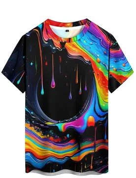 Men's 3D Printed Short sleeved T-shirt Street Art Printed Loose fit Breathable Comfortable Fabric Party Festival Gift Funny Crea - Aliexpress - FashionsVida
