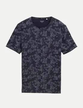 Allover printed t-shirt Blau XXL - Tom Tailor Casual - FashionsVida