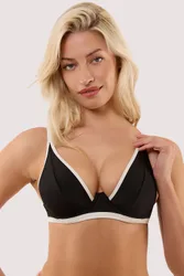 Women's Ally Black & Ivory Underwired Bikini Top Size: 34DD - Multicolor - Size: 34DD