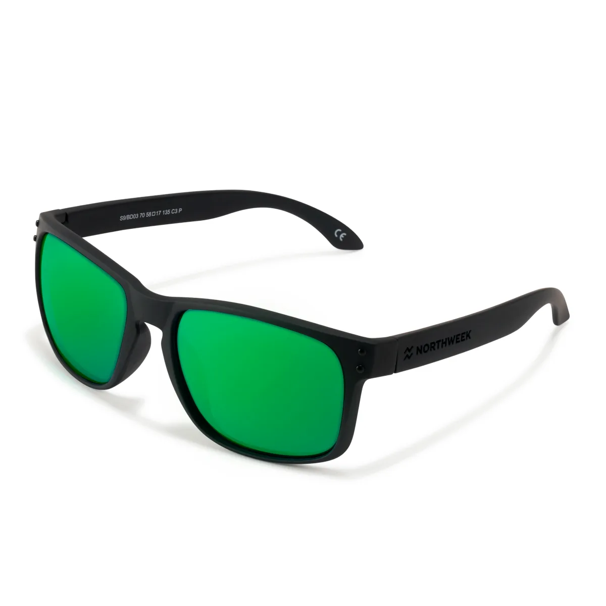 Gafas de sol Hawkers Bold Matte Black - Green Polarized - Northweek - FashionsVida