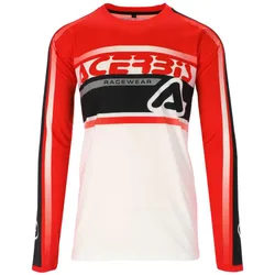 Maglia MotoCross Enduro MX LINEAR LUGO Bianco Rosso taglia 3XL