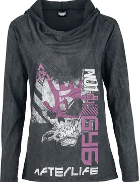 Langarmshirt - AfterLife - S bis M - für Damen - Größe M - grau - EMP exklusives Merchandise! - Frauen - female - Five Finger Death Punch - FashionsVida