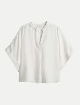 Oversized geschnittene Cape Bluse Fenella Weiß 40 - Opus - FashionsVida