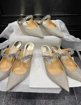 Women's Pumps 2026 Summer New Comfortable Casual Sandals Luxury Pointed Rhinestone Chain Shallow High Heels Women Mueller Shoes - Aliexpress - FashionsVida
