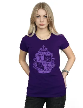 Women's The Descendants Auradon Prep Crest Cotton T-Shirt in Purple Size: Large - Purple - Size: L - Disney - FashionsVida