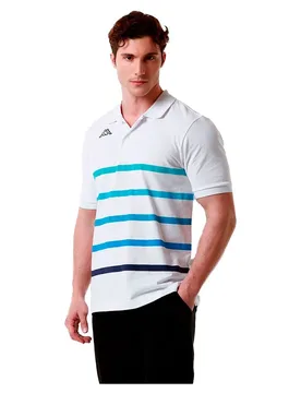T-shirt à Manches Courtes Feystripe White / Turquoise LT / Turquoise / B L - Kappa - FashionsVida