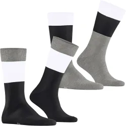 Pack de dos calcetines de caballero tres colores