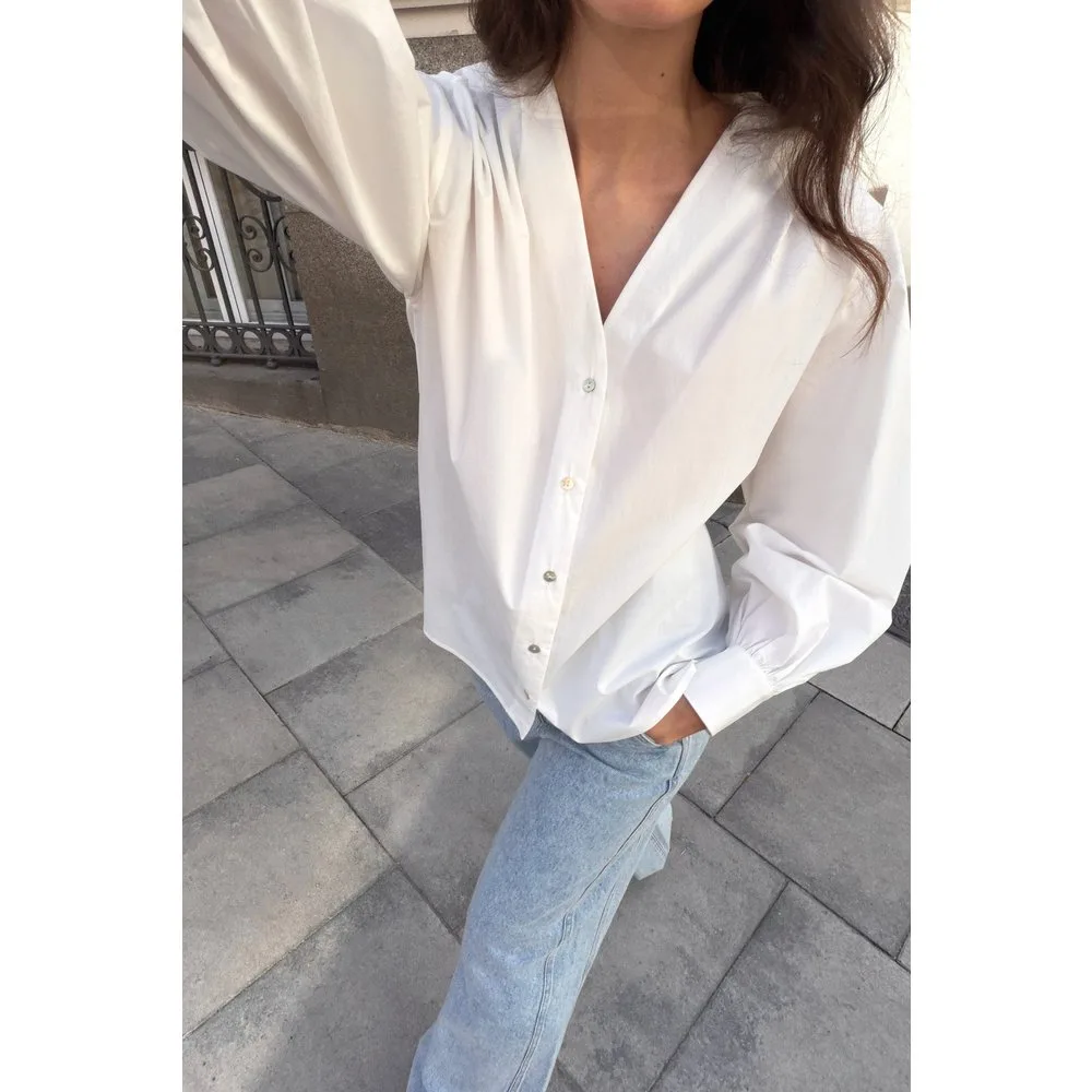 Camisa de mujer de corte recto y amplia - Bimani - FashionsVida