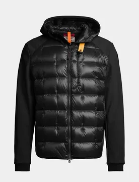 Mens Long Sleeve Logo Detail Padded Jacket In Black Nylon - Size Medium - Parajumpers - FashionsVida