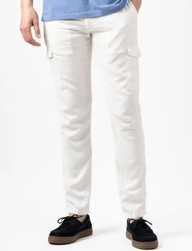 Pantalón cargo de hombre slim de lino - Makarthy - FashionsVida