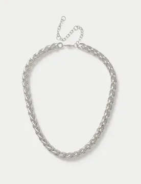 Worn Effect Chain Necklace Silver female - M&S - FashionsVida