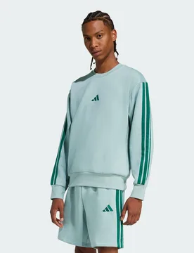 Mens Essentials 3-Stripes Fleece Sweatshirt - Pale Green - Size X-Large - ADIDAS Sportswear - FashionsVida