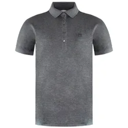 Relaxed Fit Womens Grey Polo Shirt Cotton - Size Small