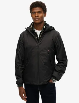 Superdry Herren Windbreaker-jacke mit Kapuze und Logo Schwarz - Größe: S - 99.99 - FashionsVida