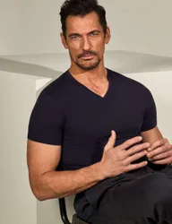 Ultimate Cotton Modal V-Neck T-Shirt Navy male