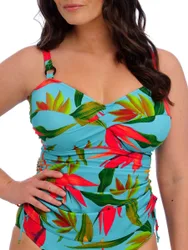 Womens Pichola Twist Front Tankini Top - Blue Polyamide - Size 36gg